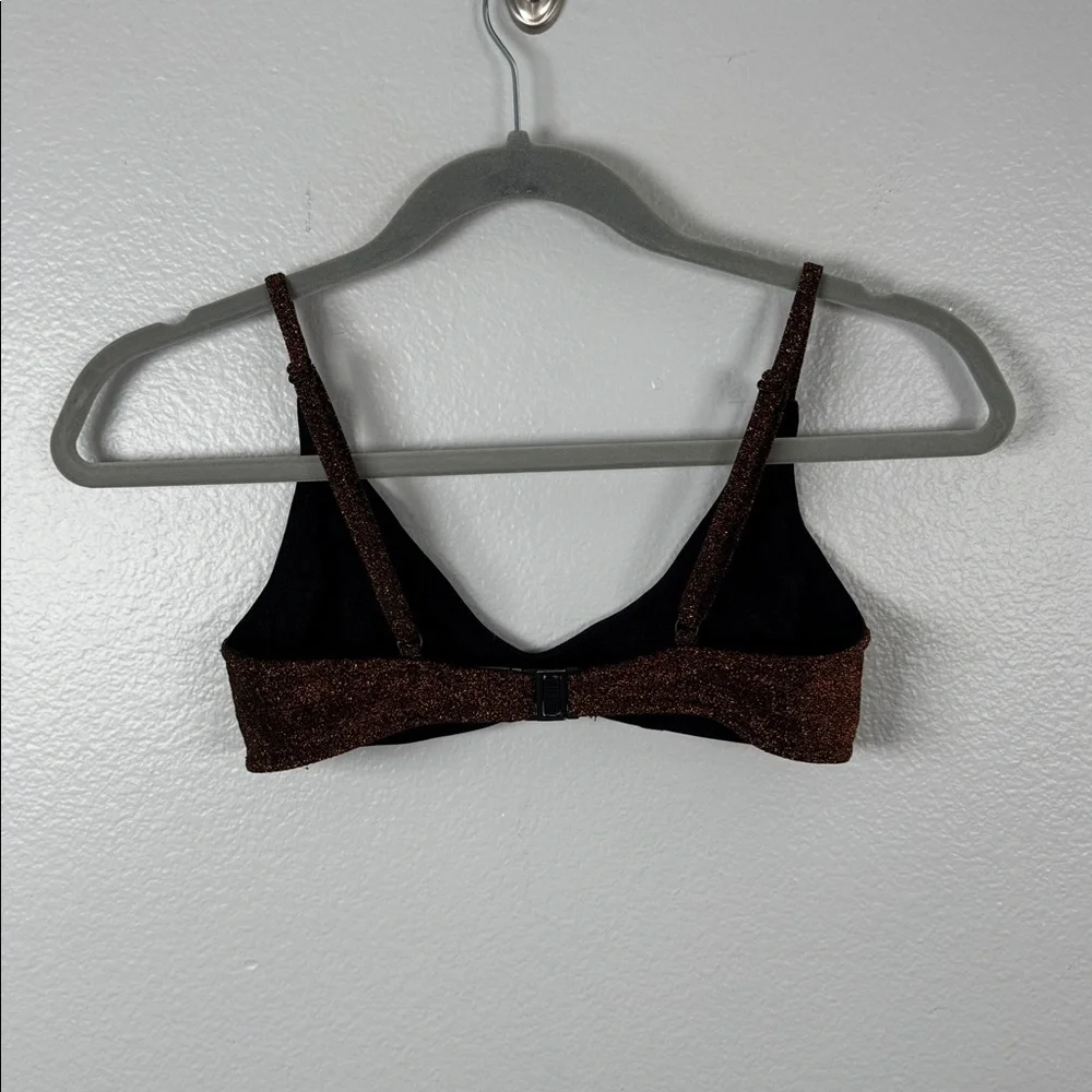 Triangl Swimwear Honey Sparkle Glittering Bronze Bikini Top size Small